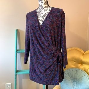 EUC Anne Klein Faux Wrap Shirt